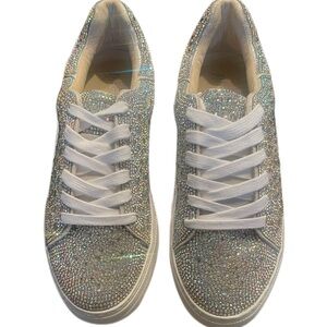 Betsey Johnson - Sidny Rhinestone, Platform Sneaker, Size 7.5